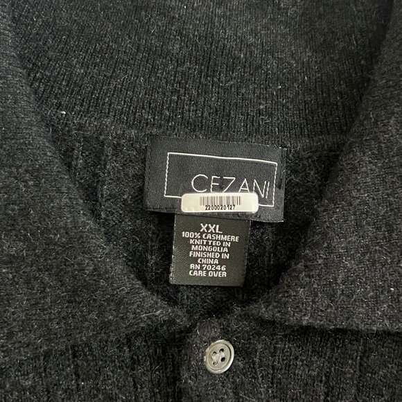Cezani Ribbed Knit Cashmere Polo Sweater Mens XXL Gray Quiet Luxury Minimalist - Picture 5 of 10